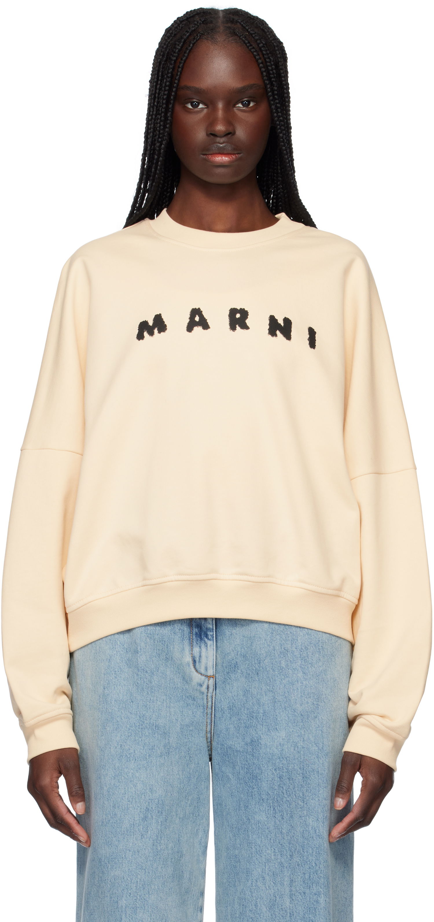 Sweatshirt Marni Marni Crewneck Sweatshirt Beige | FLJE0185P7 USCX43, 0