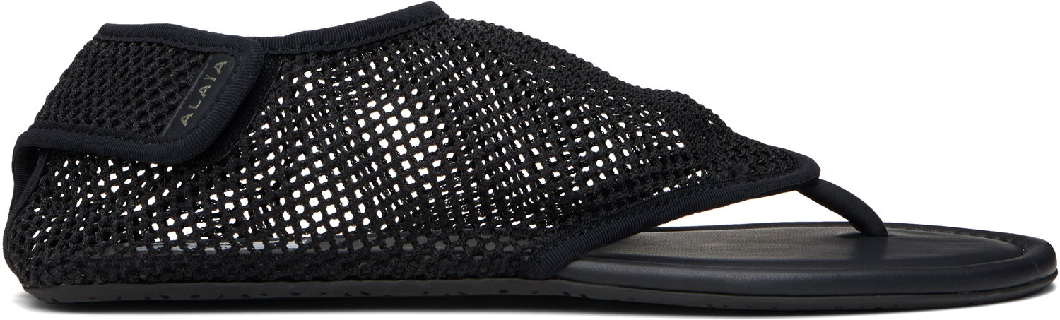 Skopleje Alaïa ALAÏA Thong Fishnet Sandals Sort | AA3S126TK050, 0