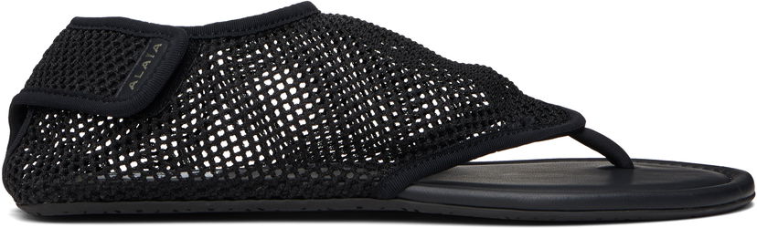 Skopleje Alaïa ALAÏA Thong Fishnet Sandals Sort | AA3S126TK050