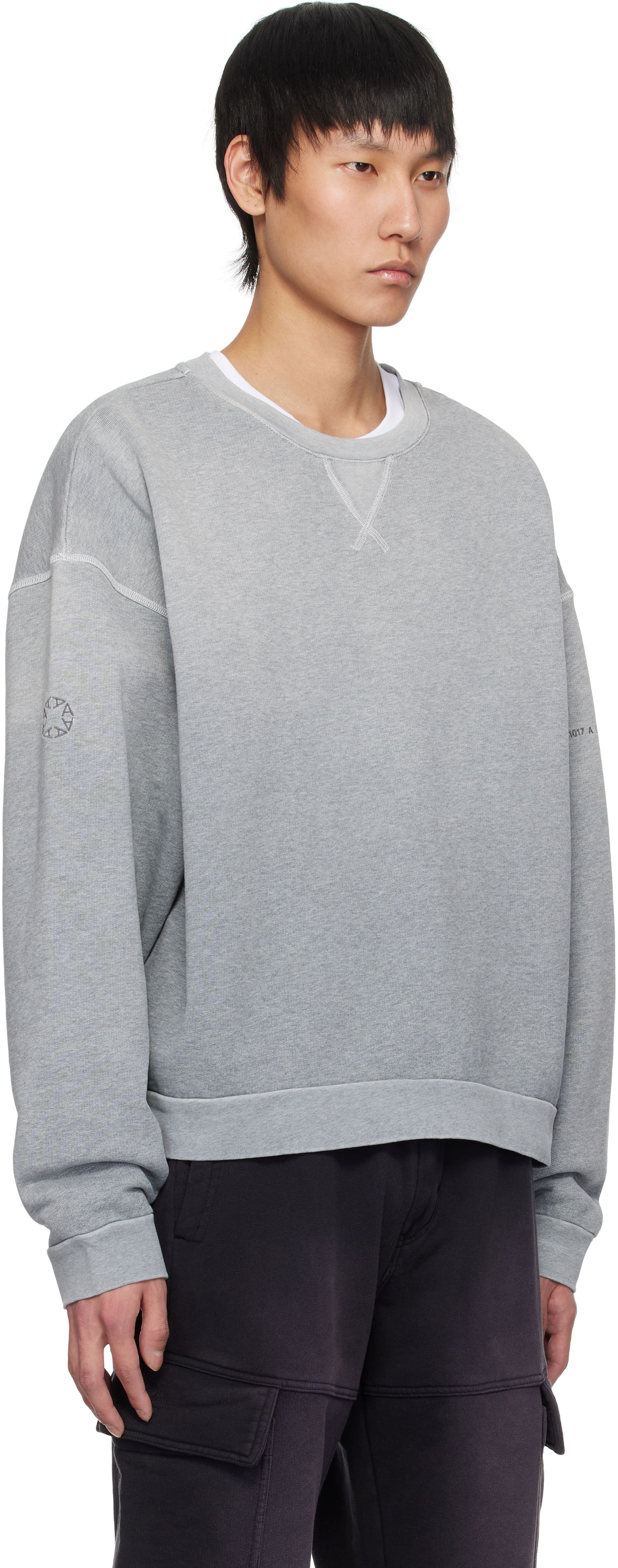 Sweatshirt 1017 ALYX 9SM ALYX 9SM Garment Dye Boxy Crewneck Sweatshirt Grå | AAMSW0243FA01, 1