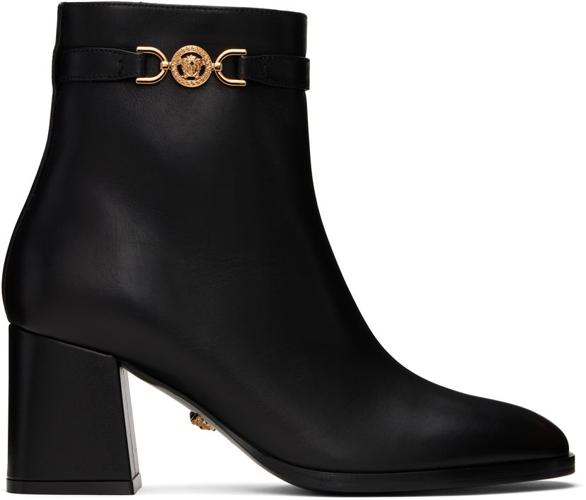 Sneakers og sko Versace Leather Ankle Boots With Medusa Accent Sort | 1015914_DVT2P