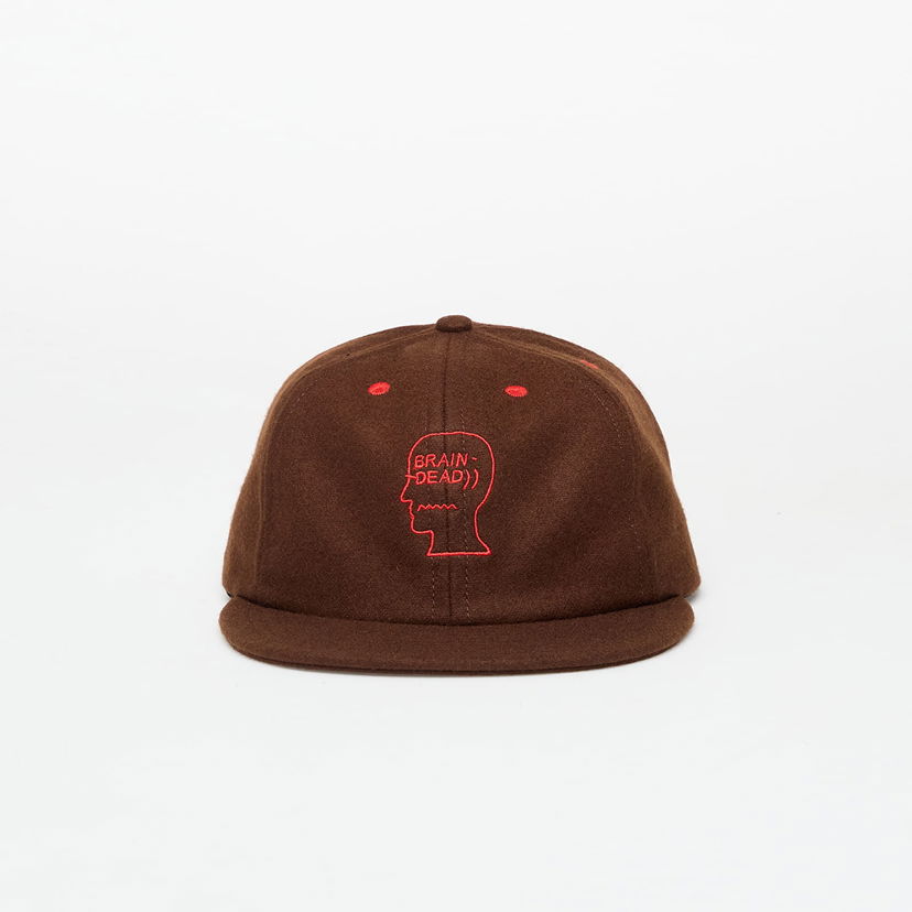 Hat Brain Dead Brain Dead Flannel Classic Logohead 6 Panel Hat Brun | BDW24H01004729BR01