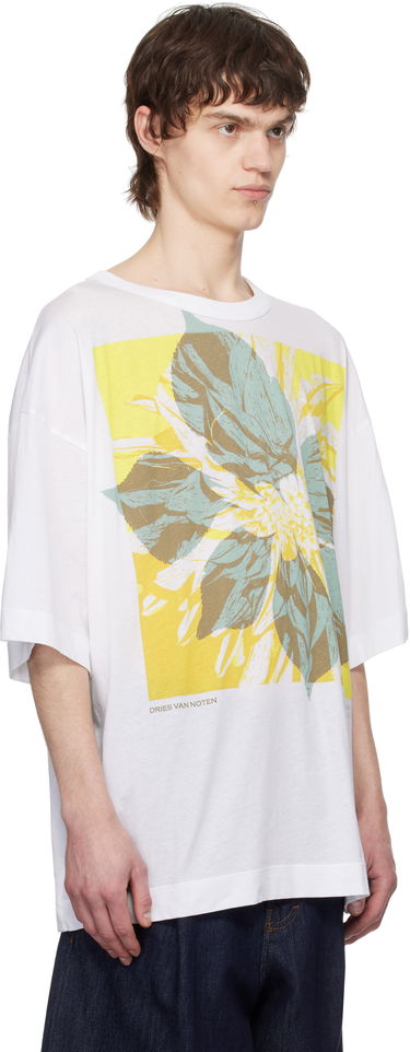 T-shirt Dries Van Noten Dries Van Noten Floral Graphic T-Shirt Hvid | 251-021141-1608, 1
