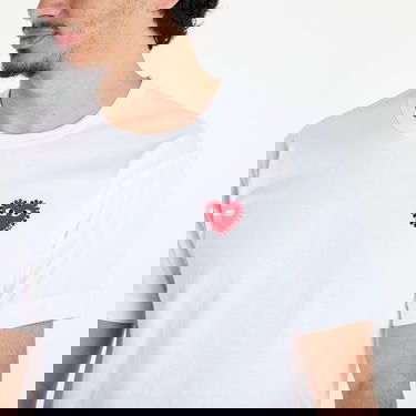 T-shirt Comme des Garçons Comme des Garçons PLAY Emblem Rhinestone T-Shirt Hvid | AX-T801 WHITExRED, 4