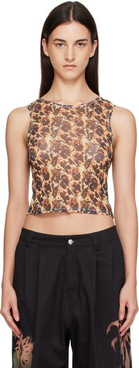 Collina Strada Leopard Peony Dachi Cardio Top