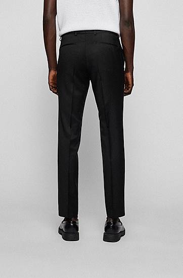 Bukser BOSS Extra-Slim Fit Virgin Wool Serge Suit Trousers Sort | 50469184, 1