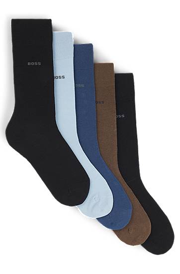 Sokker BOSS Five-Pack of Cotton-Blend Regular-Length Socks Flerfarvet | 50503575, 0