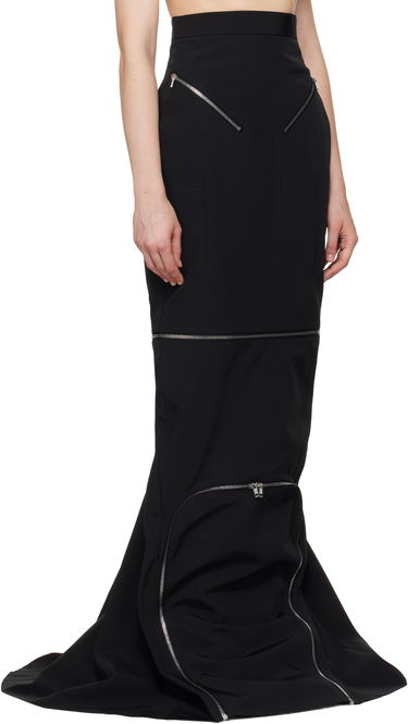Nederdel Rick Owens Rick Owens Hollywood Headon Maxi Skirt Sort | RO01E7399 PCVS, 1