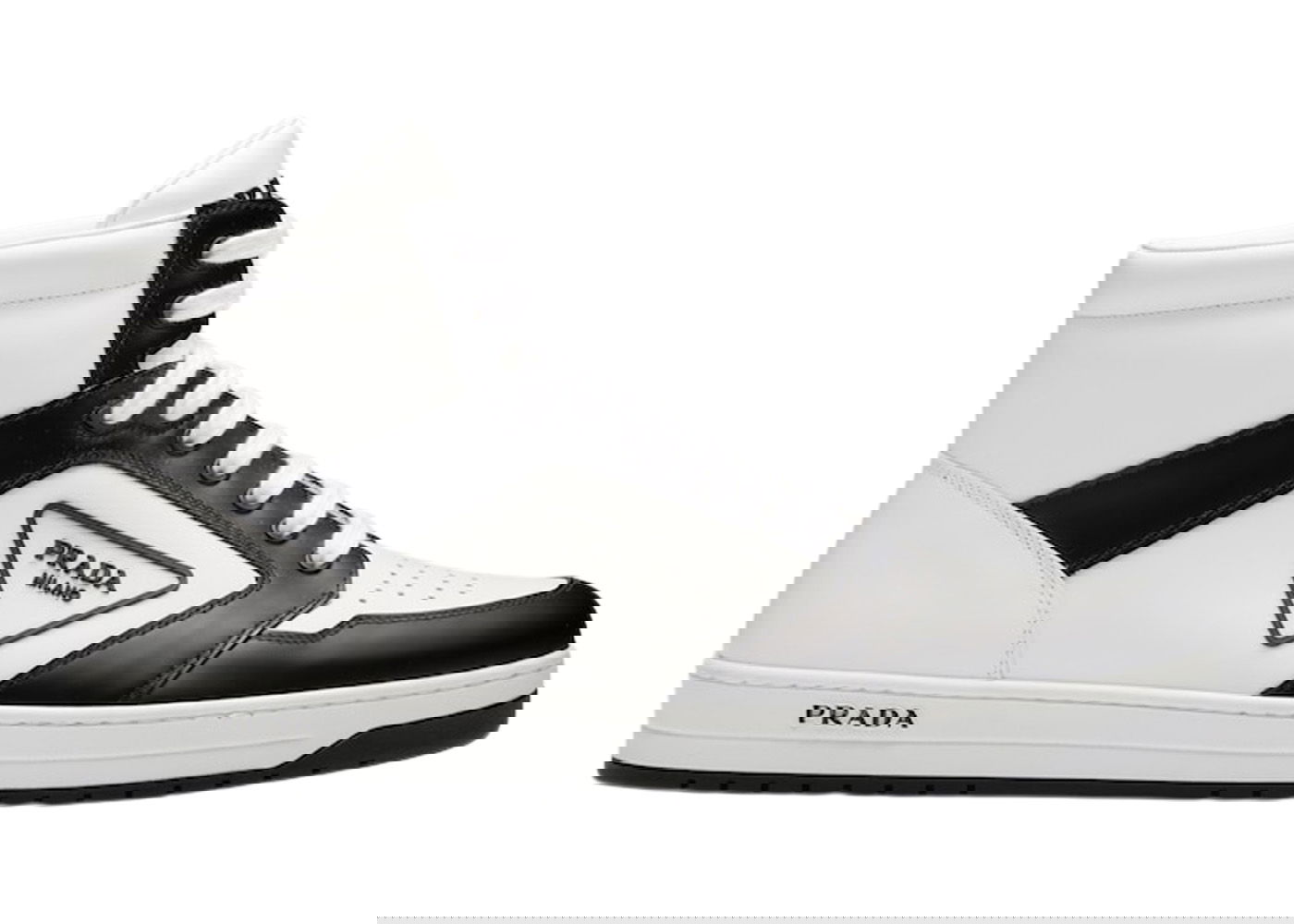 Sneakers og sko Prada District High 'White Black White Leather' Hvid | 2TE182_3LJ6_F0964, 0
