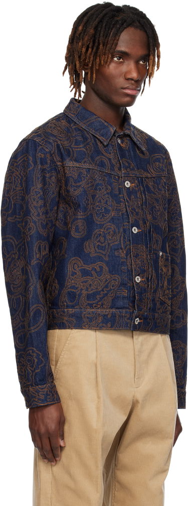 Jakke KENZO Kenzo Paris VERDY Edition Embroidered Denim Trucker Jacket Blå | FF55DV3096V1, 1
