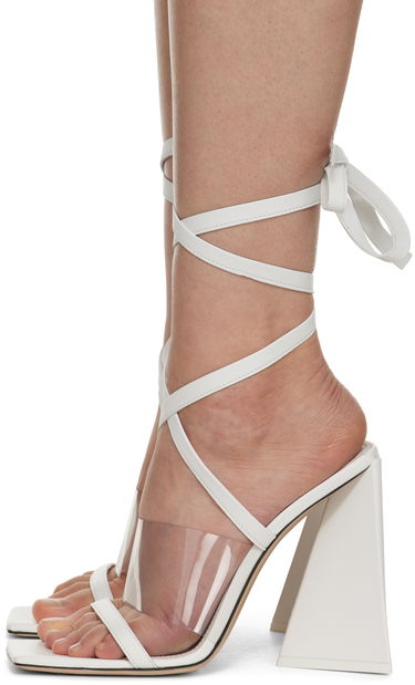 Tilbehør The Attico Attico Isa Lace-Up Heeled Sandals Hvid | 231WS623 L001, 2