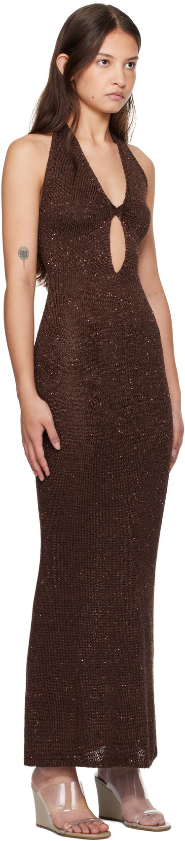 Kjole BEC + BRIDGE BEC + BRIDGE Delfina Halter Midi Dress Brun | H24-12436, 1