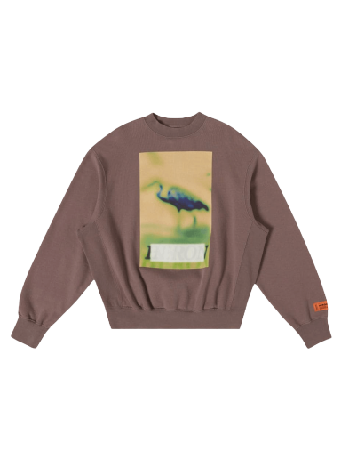 Sweatshirt HERON PRESTON Censored Print Crewneck Grå | HMBA020F22JER0030919