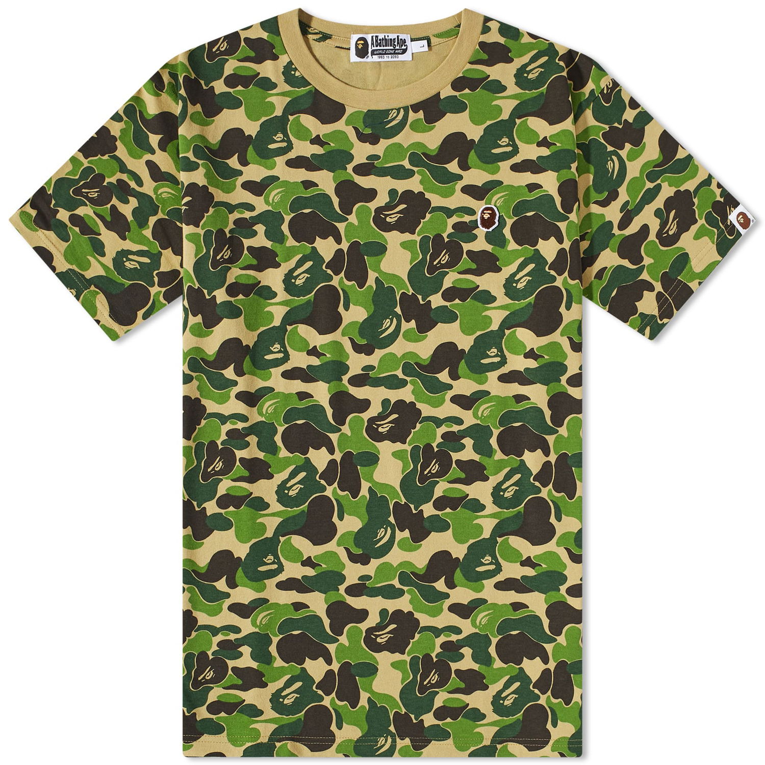 T-shirt BAPE ABC Camo Ape Head One Point T-Shirt Green Grøn | 001CSJ301015M-GRN, 0