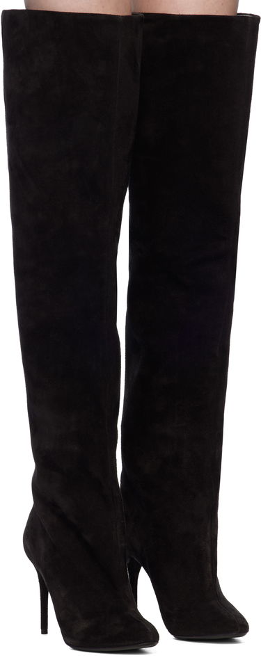 Skopleje Alaïa ALAÏA Suede Knee-High Boots Sort | AA3O056CK177, 3