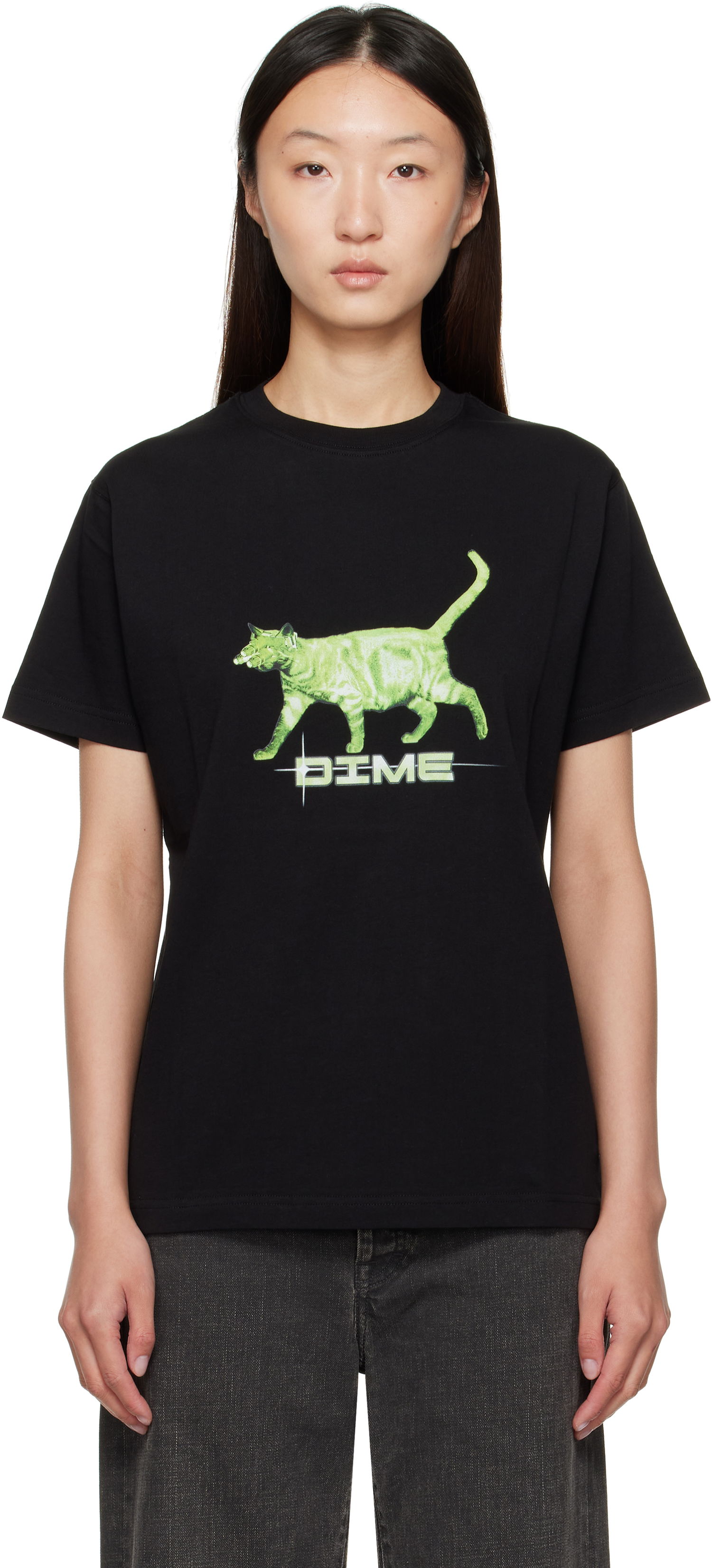 T-shirt Dime Dime Splinter Graphic T-Shirt Sort | DIMESU2552BLK, 0