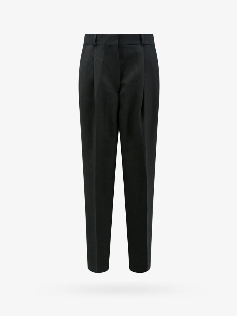 Bukser TOTEME Pleated Straight-Leg Trousers Sort | 234WRTWBM109FB0026001