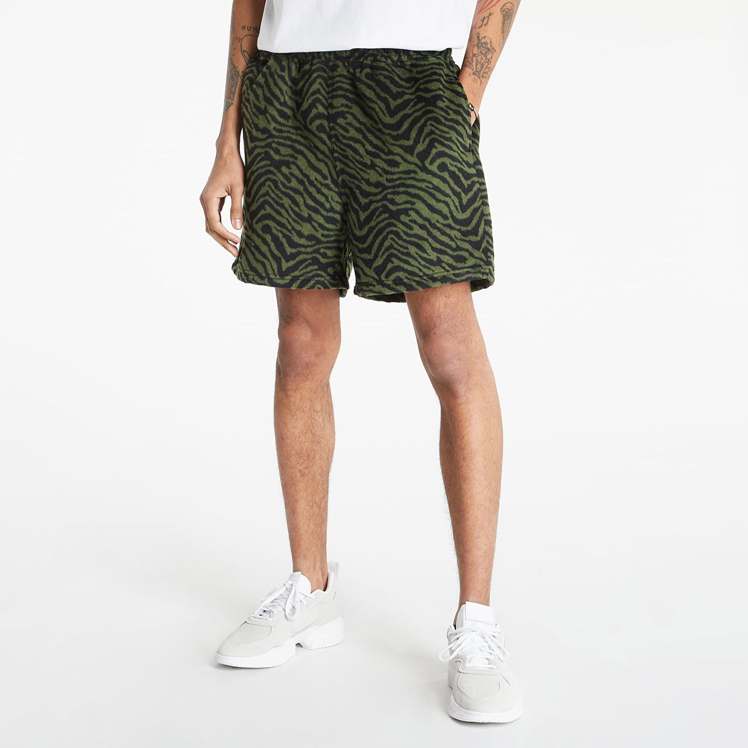 Shorts Pleasures Breaker Fuzzy Stripe Shorts Grøn | P22SP002 green, 0