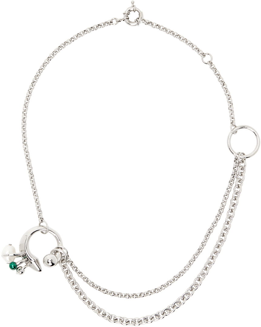 Halskæde Acne Studios Multi-Chain Charm Necklace Grå | C50426-, 0