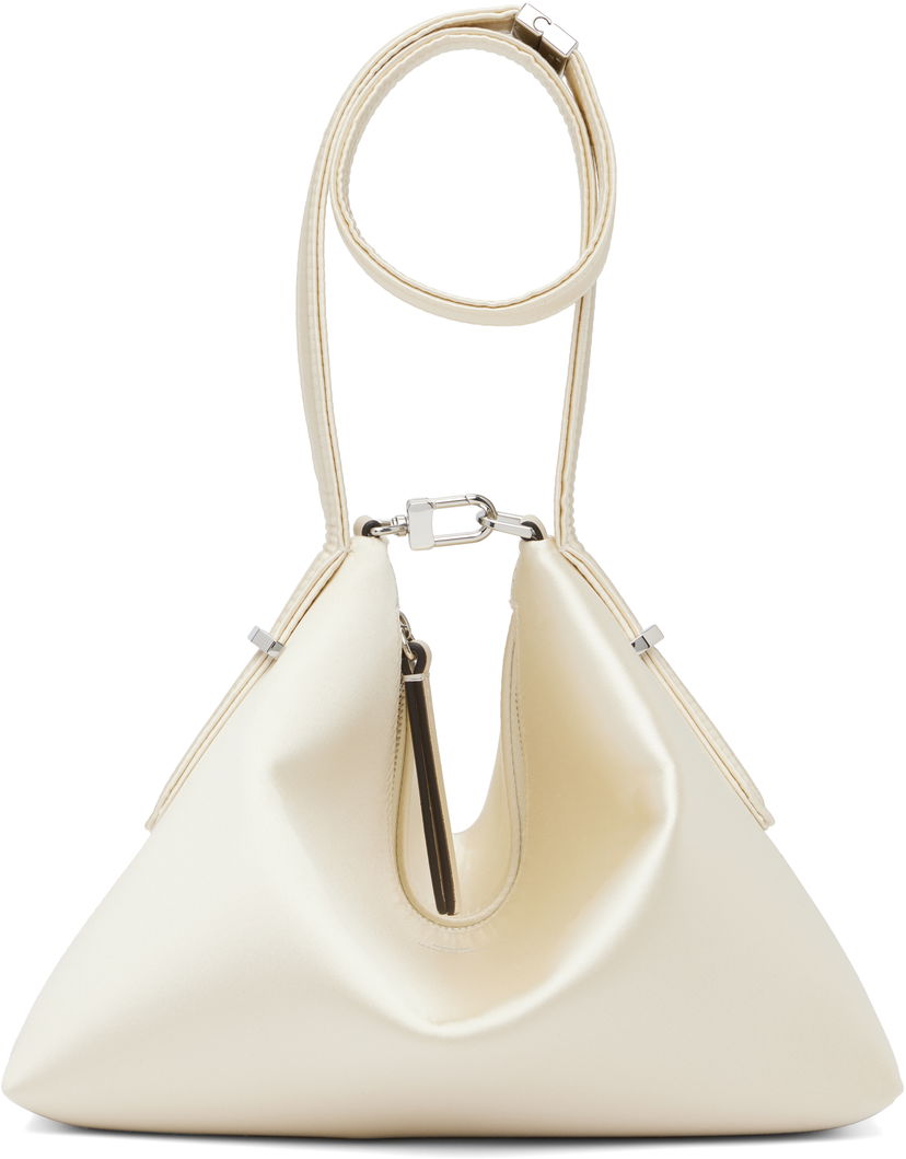 Håndtaske TOTEME TOTEME Bevel Satin Wristlet Clutch Hvid | 253-WAL0090-FB0227
