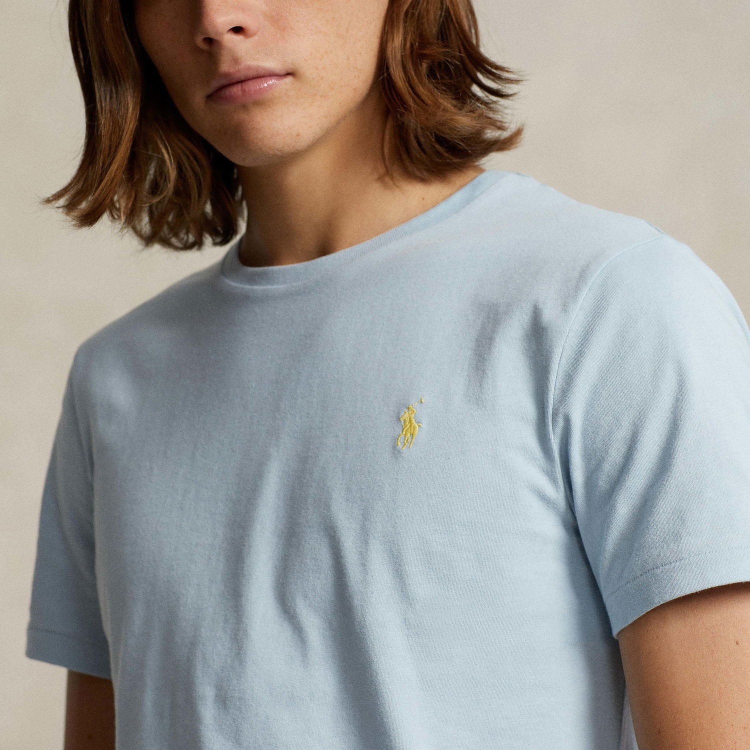 T-shirt Polo by Ralph Lauren Polo Ralph Lauren Custom-Slim-Fit Rundhals-T-Shirt Blå | 710671438362, 0