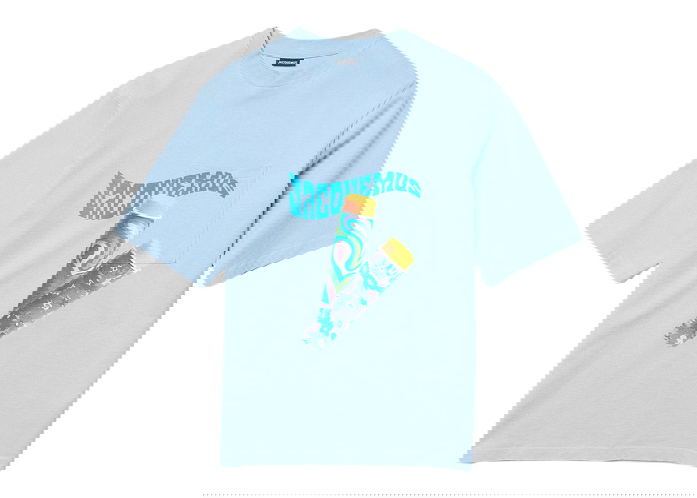 T-shirt Jacquemus Le T-Shirt Paisley Sorbet Logo Boxy Fit T-Shirt Print Blå | 226JS049-2099-3CD, 0