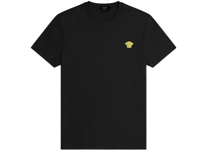 T-shirt Versace Embroidered Logo T-Shirt Black Sort | A89500S-A230901-2BI10