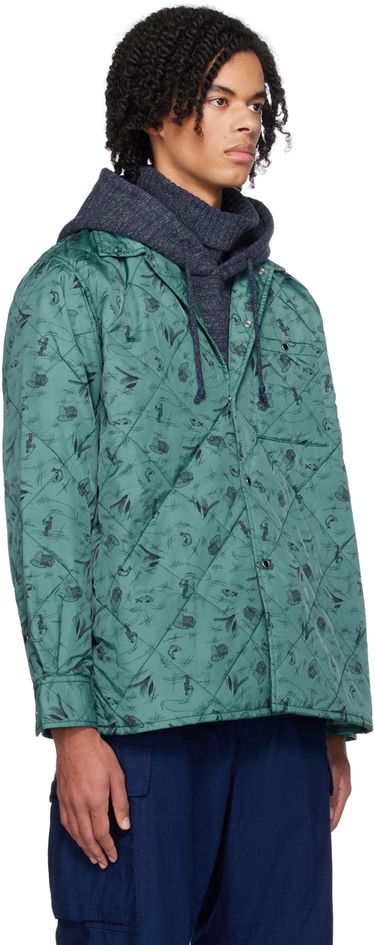 Jakke BEAMS BEAMS PLUS Quilted Fishing Print Jacket Grøn | 38180380139, 1