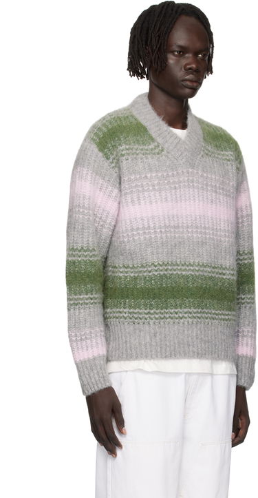 Sweater KENZO Kenzo Paris 'Speed Stripe' V-Neck Sweater Grå | FF65PU7423CG, 1