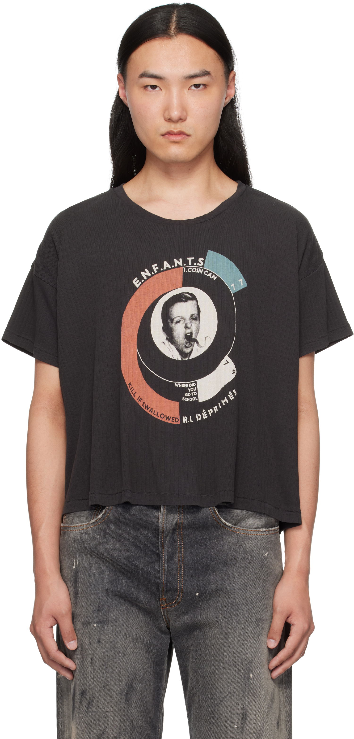 Crop top Enfants Riches Déprimés Enfants Riches Déprimés Snake Boy Rib Cropped T-Shirt Sort | 010-825, 0