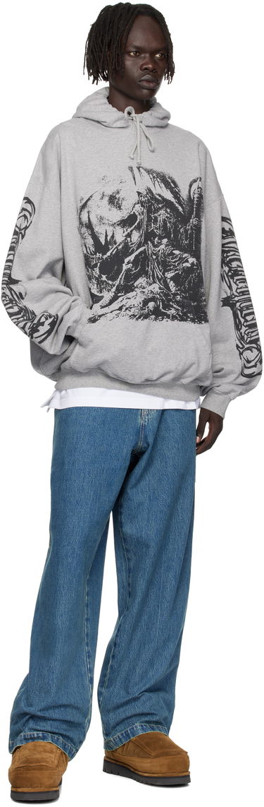 Sweatshirt VETEMENTS Vetements Goth Oversized Hoodie Grå | UH76HD800G, 3