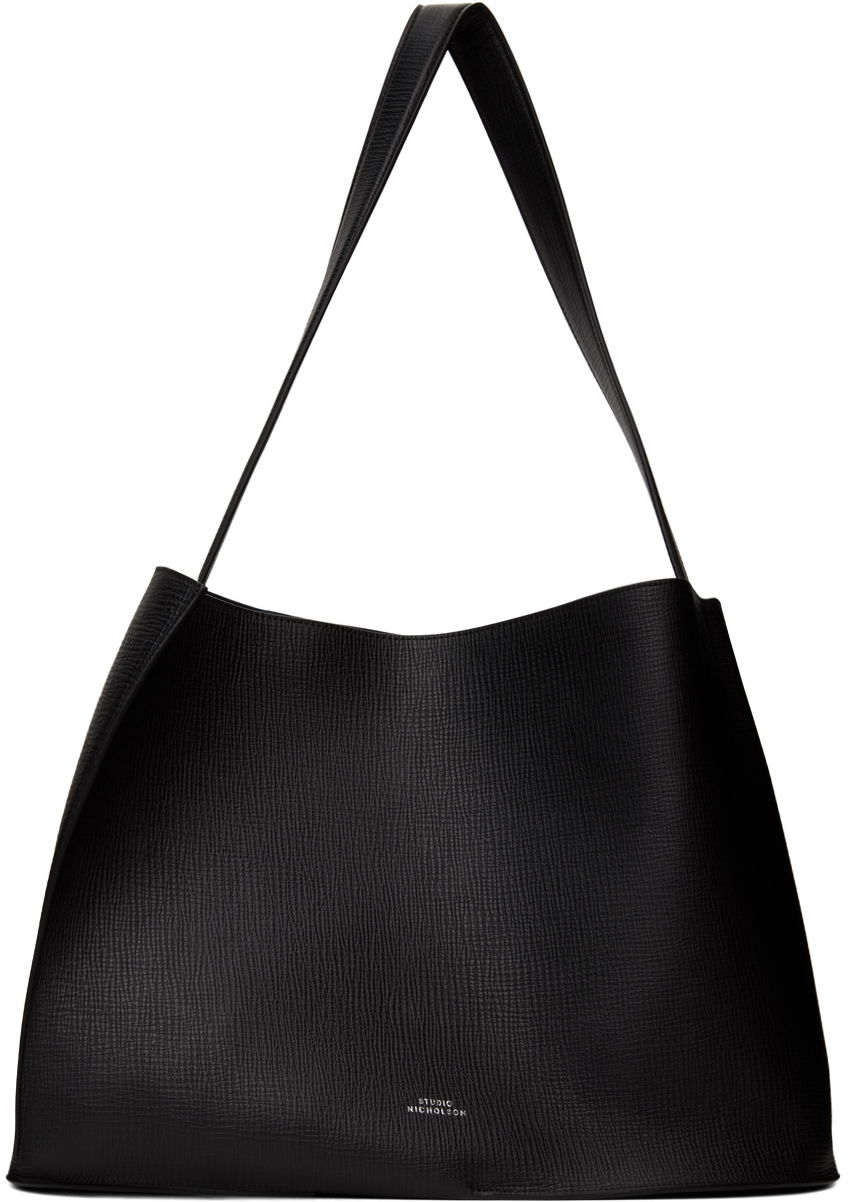 Håndtaske Studio Nicholson Studio Nicholson Doublet Leather Tote Bag Sort | DOUBLET SN - 741, 0