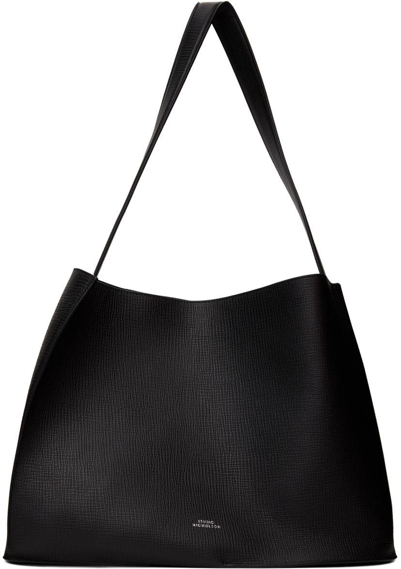 Håndtaske Studio Nicholson Studio Nicholson Doublet Leather Tote Bag Sort | DOUBLET SN - 741