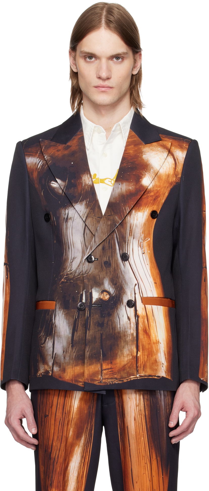 Jakke KidSuper KidSuper Mannequin Figure Double-Breasted Blazer Sort | SS25-SUT-10