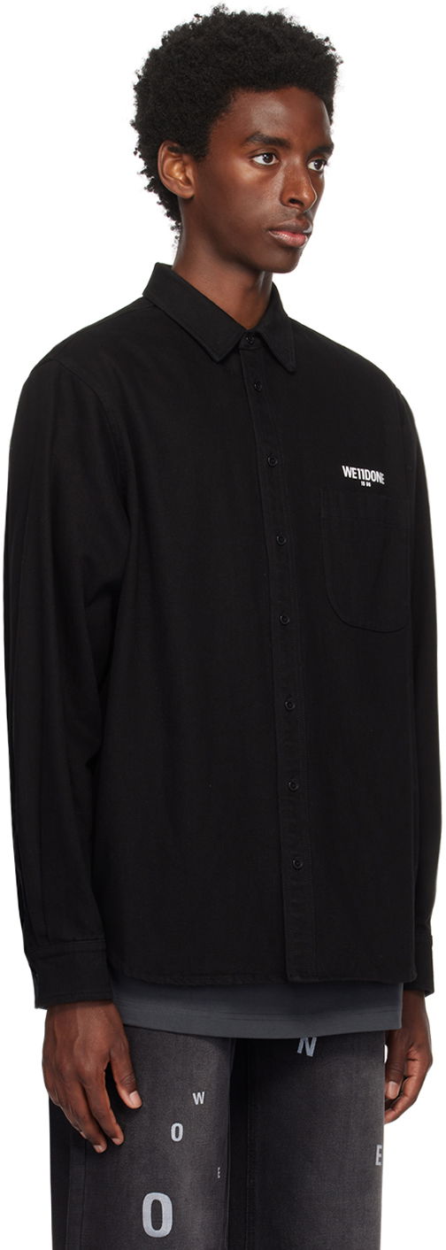Skjorte We11done Printed Denim Shirt Sort | WD-SH3-22-191-U-BK, 1