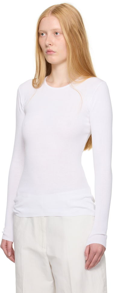 T-shirt TOTEME TOTEME Compact Cotton T-Shirt Hvid | 252-WRT0491-YA0172, 3