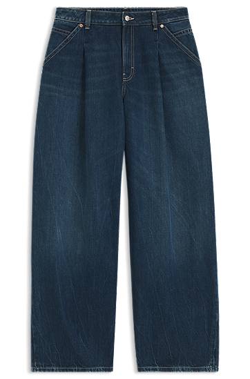 Jeans BOSS Wide-leg jeans with front pleats Blå | 50548420, 0
