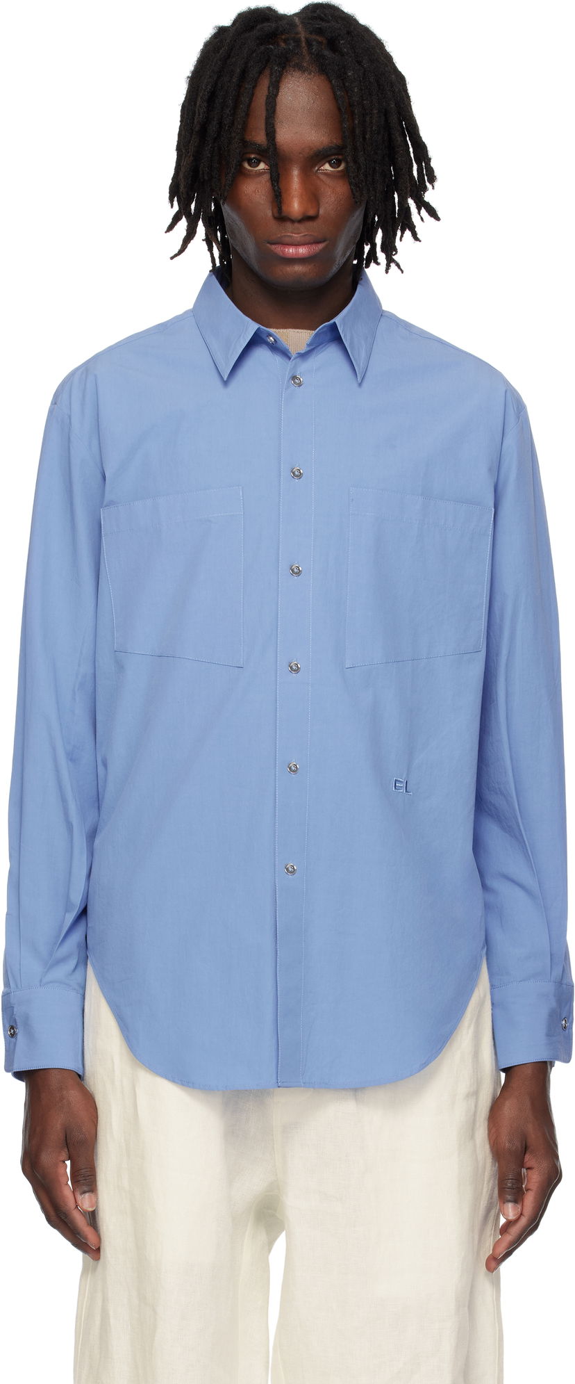 Skjorte Eckhaus Latta Eckhaus Latta Notebook Shirt Blå | 1216-EL-PS25-FB - FRENCH BLUE
