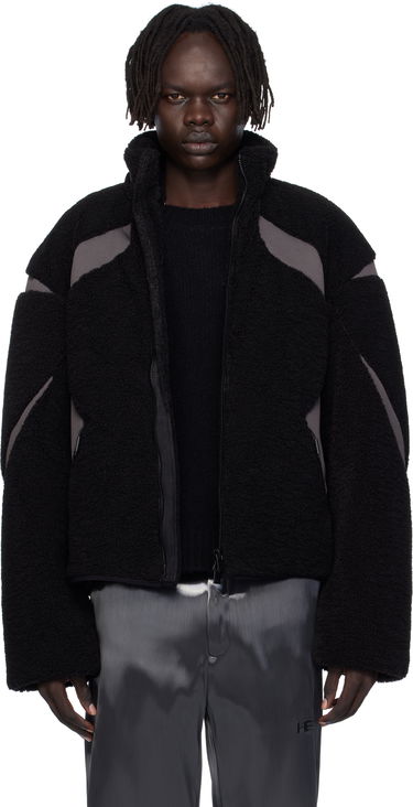 Jakke HELIOT EMIL Custo Fleece Jacket Sort | AW25_M_02_139_BLK01_CO, 0