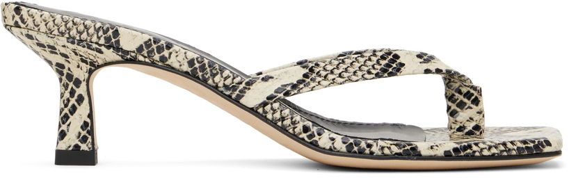 Tilbehør Aeyde Aeyde Wilma Leather Toe-Post Heeled Sandals Beige | A11-HS-LESS55CI72-SS25-100-043