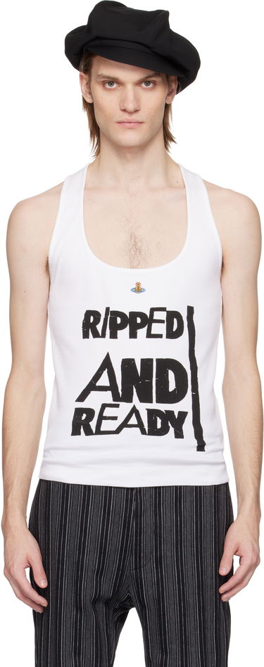 Tanktop Vivienne Westwood Vivienne Westwood 'Ripped & Ready' Tank Top Hvid | 2G010007-J009C-, 0