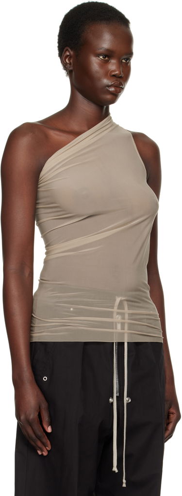 Tanktop Rick Owens Rick Owens Athena One-Shoulder Tank Top Grøn | RP01E7138 BZ, 4