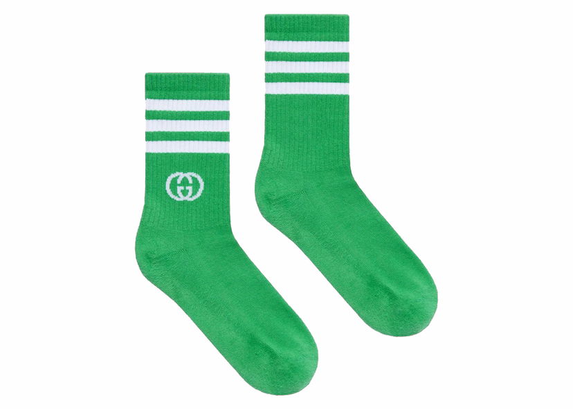 Sokker Gucci adidas x Ankle Socks Green/White Grøn | 691868 4G293 3777