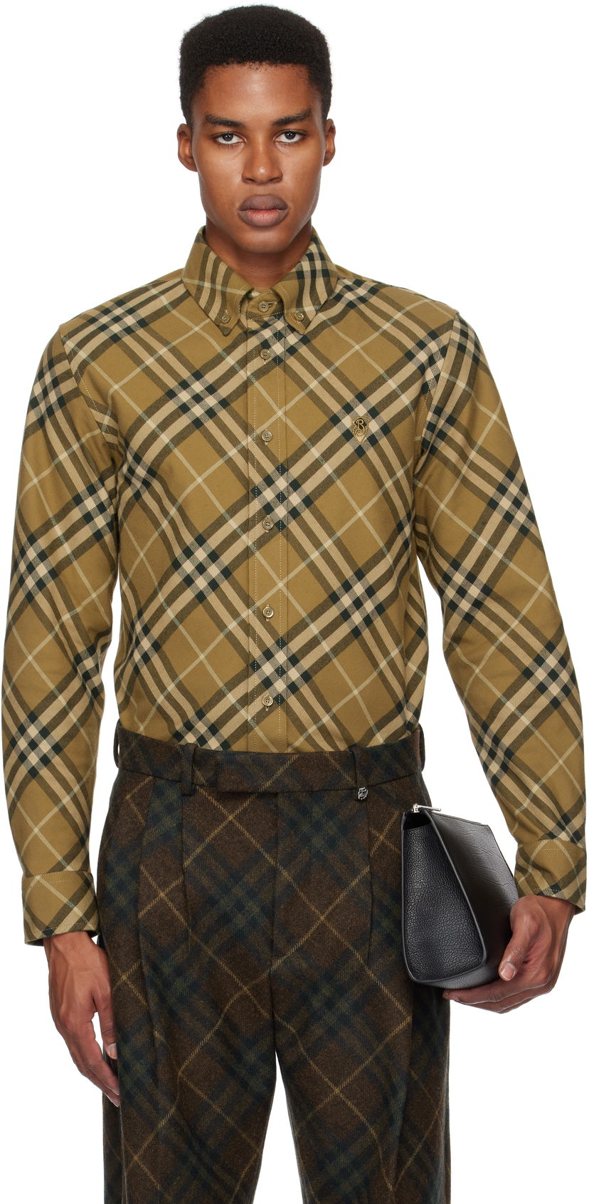 Skjorte Burberry Check Cotton Shirt Grøn | 8098838