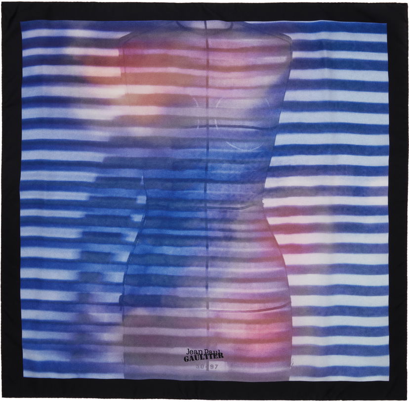 Tørklæde Jean Paul Gaultier Jean Paul Gaultier 'The Air' Silk Scarf Blå | 25/03-U-AC023-W027-565034