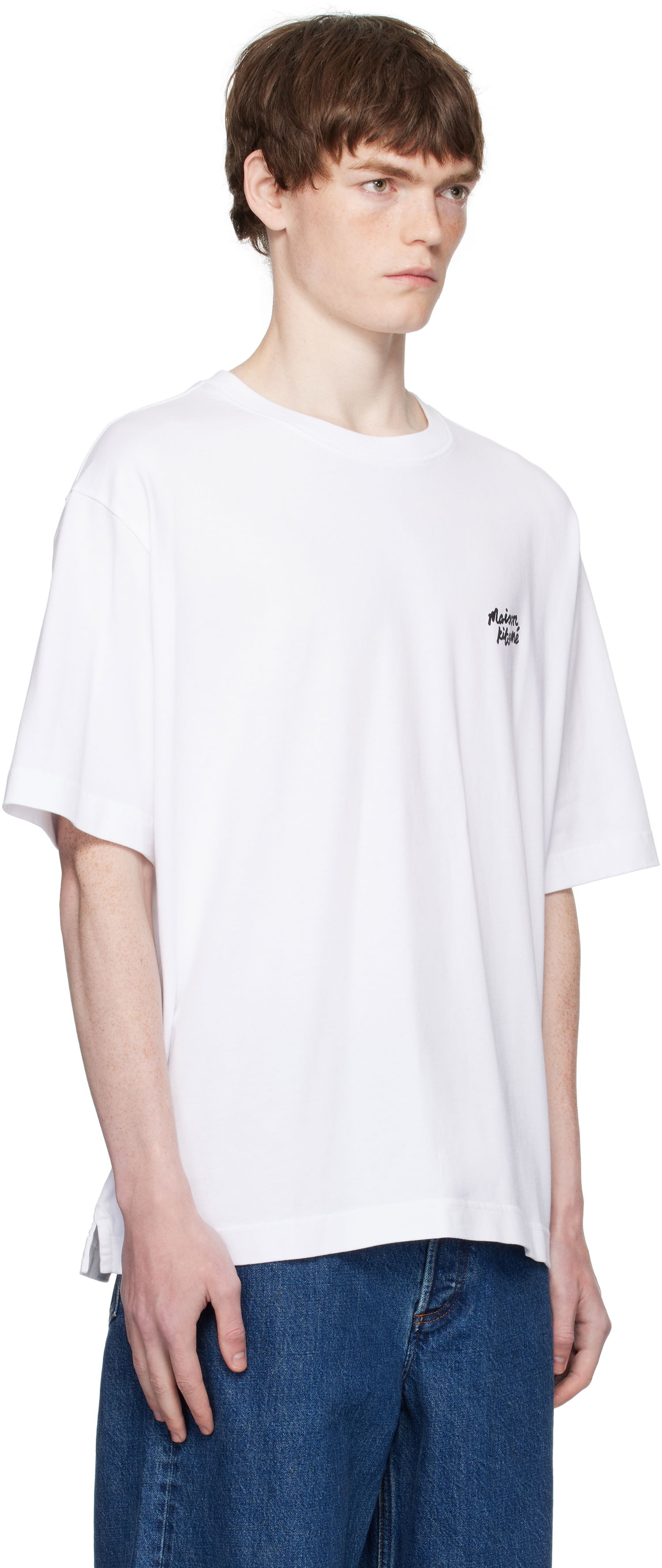 T-shirt MAISON KITSUNÉ Maison Kitsuné Handwriting Oversized T-Shirt Hvid | PM00110KJ0119, 1