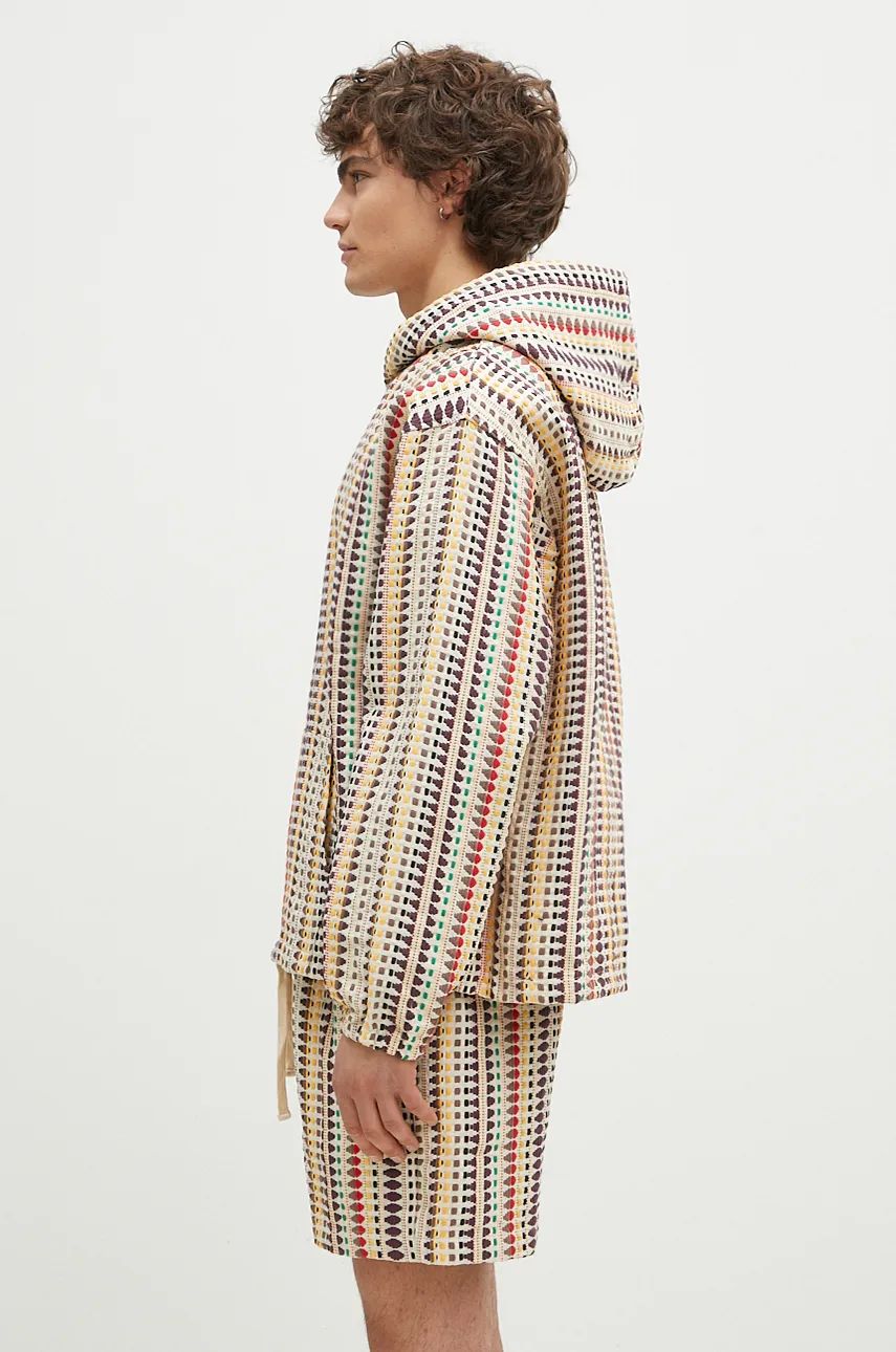 Sweatshirt Pleasures Stitch Poncho Hoodie With Hood Beige | P24F052, 1