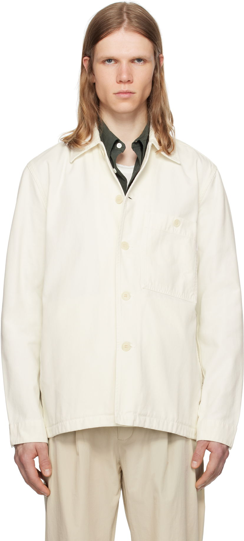 Skjorte NORSE PROJECTS Norse Standard Twill Overshirt Hvid | N50-0260