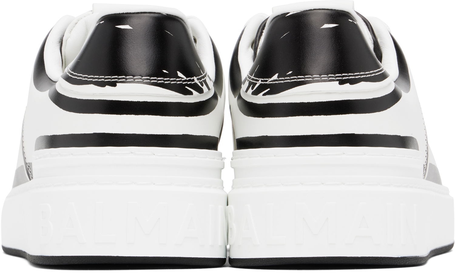 Sneakers og sko Balmain Balmain B-Court Printed Calfskin Hvid | EM1VI288LCLP, 1