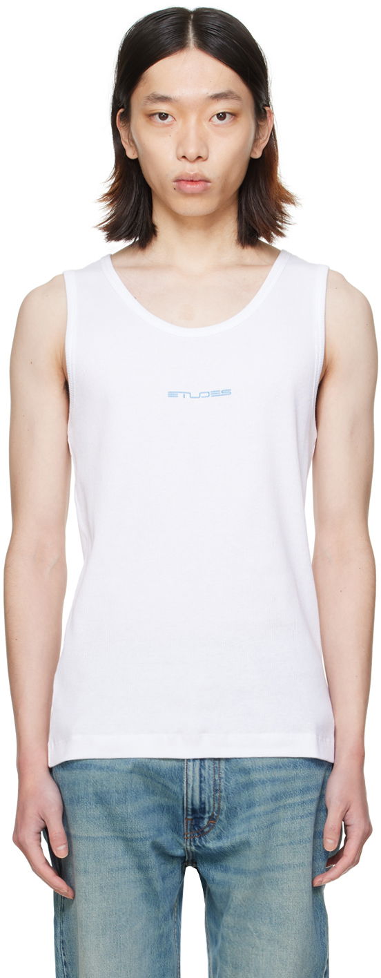 Tanktop Études Pippen White Tank Top Hvid | E24MM161A03200
